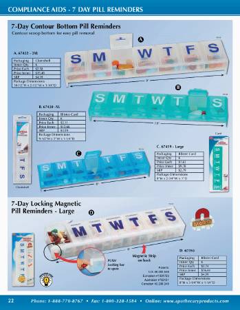 Apothecary Products Pill Organizer X-Large 7 Day 1 Dose