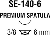 Suture with Needle Monosof~Dermalon Nonabsorbable Uncoated Black Suture Monofilament Nylon Size 10 - 0 12 Inch Suture 1-Needle 6 mm Length 3/8 Circle Spatula Needle