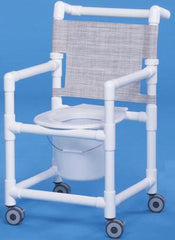 IPU Commode / Shower Chair ipu® Fixed Arm PVC Frame Mesh Back 20 Inch Seat Width