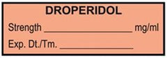United Ad Label Drug Label UAL™ Anesthesia Label Droperidol Strength_mg/mL Exp Dt Tm_ Coral 1/2 X 1-1/2 Inch - M-639988-3140 - Roll of 1