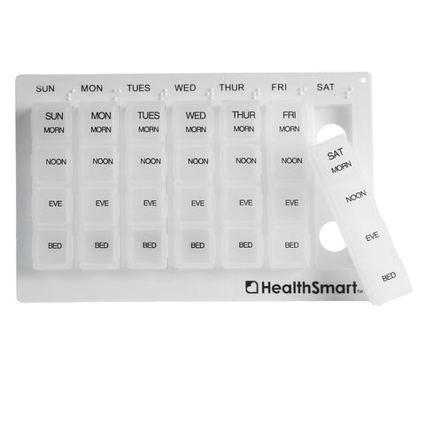 HealthSmart Weekly Pill Organizer Medication Planner AM-640-8221-9604