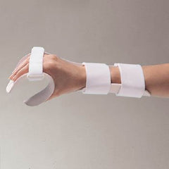 Patterson Medical Supply Functional Position Hand Splint with Strap Kit Rolyan® Deluxe Preformed Thermoplastic Left Hand White Small