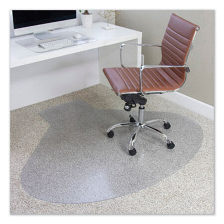 ES Robbins® EverLife Chair Mats for Medium Pile Carpet, Contour, 66 x 60, Clear