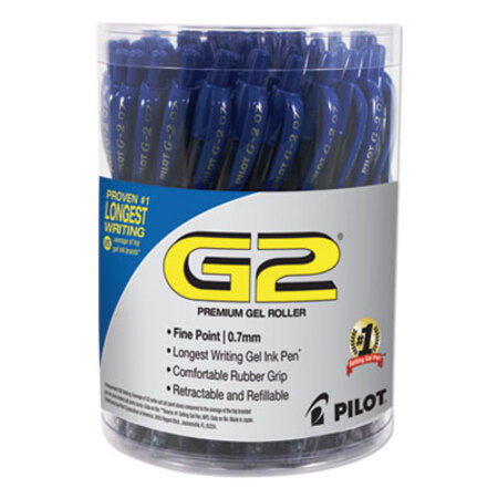 Pilot® G2 Premium Retractable Gel Pen, Fine 0.7 mm, Blue Ink/Barrel, 36/Pack