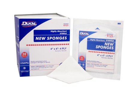 Dukal Nonwoven Sponge Dukal™ Polyester / Rayon 4-Ply 4 X 4 Inch Square Sterile