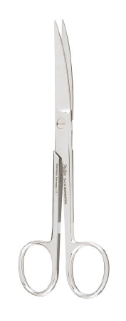 Operating Scissors Miltex® Serratex 5-1/2 Inch Length OR Grade German Stainless Steel NonSterile Finger Ring Handle Curved Blade Sharp Tip / Sharp Tip