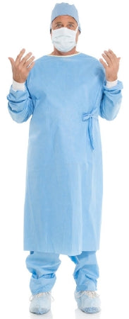 O&M Halyard Inc Non-Reinforced Surgical Gown Evolution 4 Large Blue NonSterile Disposable