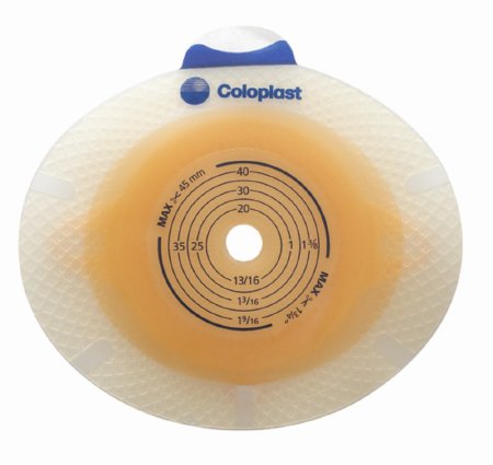 Coloplast Ostomy Barrier SenSura® Click Trim to Fit, Standard Wear Double Layer Adhesive 60 mm Flange Blue Code System 5/8 to 1-11/16 Inch Opening