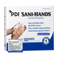 Professional Disposables Hand Sanitizing Wipe Sani-Hands® 100 Count Ethyl Alcohol Wipe Individual Packet