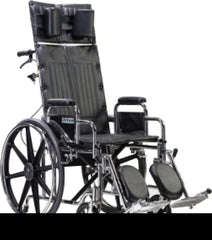 Drive Medical Reclining Wheelchair drive™ Sentra Dual Axle Desk Length Arm Removable Padded Arm Style Swing-Away Elevating Legrest Black Upholstery 22 Inch Seat Width 450 lbs. Weight Capacity