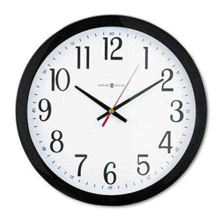 Howard Miller® Gallery Wall Clock, 16" Overall Diameter, Black Case, 1 AA (sold separately)