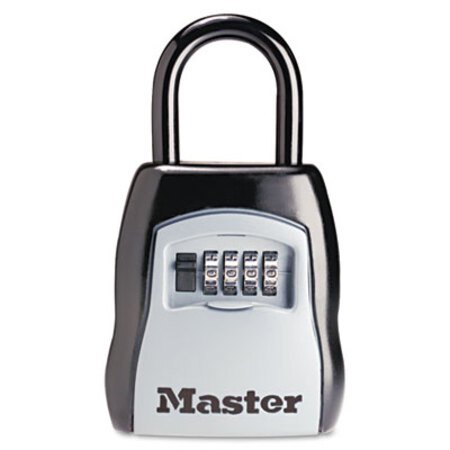 Master Lock® Locking Combination 5 Key Steel Box, 3 1/4w x 1 5/8d x 4h, Black/Silver