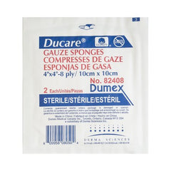 Derma Sciences Gauze Sponge Ducare Cotton 8-Ply 4 X 4 Inch Square Sterile