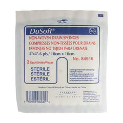 Derma Sciences I.V. / Drain Split Dressing DuSoft Poly / Rayon Blend 4 X 4 Inch Square Sterile