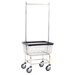 R & B Wire Products Laundry Cart with Double Pole Rack Steel Tubing 5 Inch Clean Wheel System™ Casters - M-646672-1293 - Each