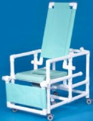 IPU Commode / Shower Chair ipu® Drop Arm - Left PVC Frame Reclining Back 20 Inch Seat Width