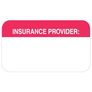 Tabbies Pre-Printed Label Advisory Label Red / White Insurance Provider White Patient Information 7/8 X 1-1/2 Inch - M-646796-1558 - Roll of 1