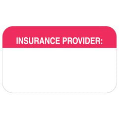 Tabbies Pre-Printed Label Advisory Label Red / White Insurance Provider White Patient Information 7/8 X 1-1/2 Inch - M-646796-1558 - Roll of 1