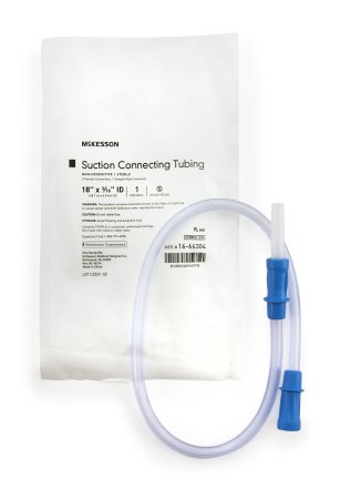 Suction Connector Tubing McKesson 1-1/2 Foot Length 0.188 Inch ID Sterile Female / Male Connector Clear Ribbed OT Surface PVC