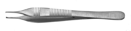 Miltex Tissue Forceps Padgett® Adson 4-3/4 Inch Length Surgical Grade Stainless Steel NonSterile NonLocking Narrow Thumb Handle Straight Delicate Tips w/1 X 2 Teeth - M-649557-1493 - Each