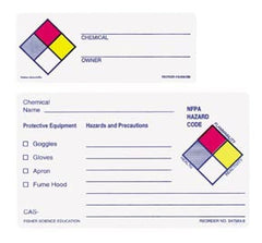 Fisher Scientific Pre-Printed Label Fisherbrand™ Warning Label Pink / White Paper Symbol ____ Blue Biohazard 3 X 5 Inch - M-649577-4485 - Pack of 100