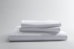Standard Textile Bed Sheet Percale Flat 66 W X 115 L Inch White Cotton / Polyester Reusable
