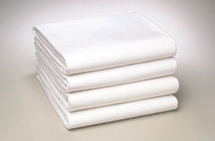 Standard Textile Bed Sheet Draw 54 X 81 Inch White Cotton 55% / Polyester 45% Reusable