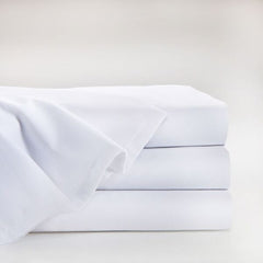 Standard Textile Bed Sheet UniVal Draw 54 X 72 Inch White Cotton 70% / Polyester 30% Reusable