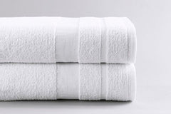 Standard Textile Bath Towel 20 X 40 Inch Cotton Terry Cloth White Reusable