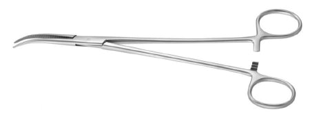 Hemostatic Forceps Padgett® Lariche 8 Inch Length Surgical Grade Stainless Steel NonSterile Ratchet Lock Finger Ring Handle Curved