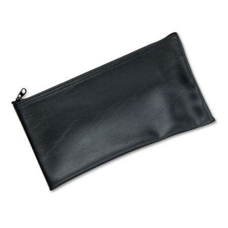 MMF Industries™ Leatherette Zippered Wallet, Leather-Like Vinyl, 11w x 6h, Black