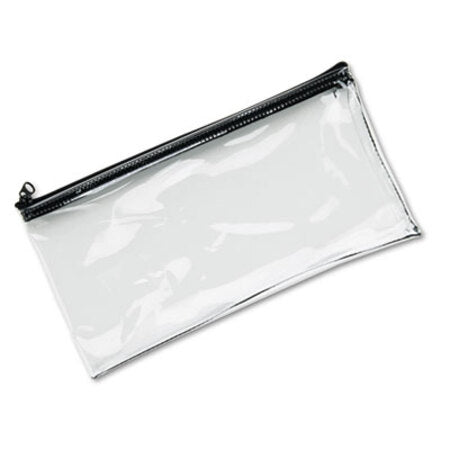 MMF Industries™ Leatherette Zippered Wallet, Leather-Like Vinyl, 11w x 6h, Clear
