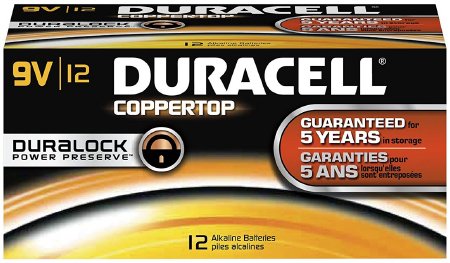 Duracell Alkaline Battery Duracell® Coppertop® 9V Cell 9V Disposable 12 Pack - M-651497-2382 - Case of 72