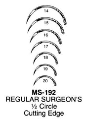 Suture Needle Integra® Miltex® 1/2 Circle Cutting Edge Needle Cutting Edge Type Size 14 Needle