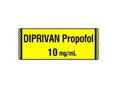 Shamrock Scientific Drug Label Shamrock Anesthesia Label Diprivan Propfol 10 mg/mL Yellow 1/2 X 1 Inch - M-652611-1323 - Roll of 1