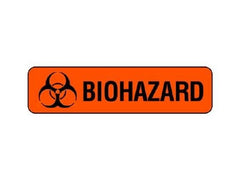Shamrock Scientific Pre-Printed Label Shamrock Warning Label Fluorescent Red Biohazard / Symbol Black Biohazard 5-16 X 1-1/4 Inch - M-653293-2488 - Roll of 1
