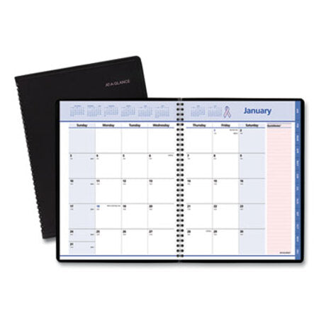 AT-A-GLANCE® QuickNotes Special Edition Monthly Planner, 11 x 8.25, Black/Pink, 2021