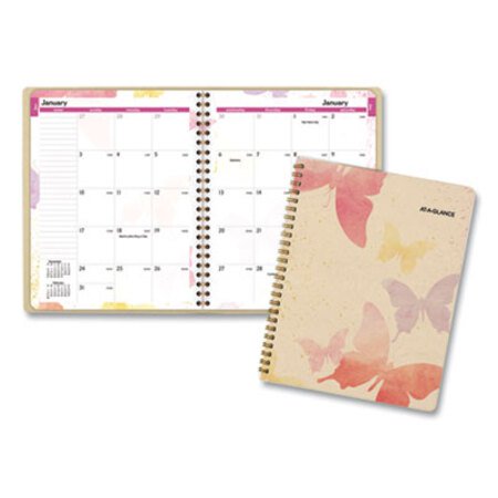 AT-A-GLANCE® Watercolors Monthly Planner, 8.75 x 7, Watercolors, 2021-2022