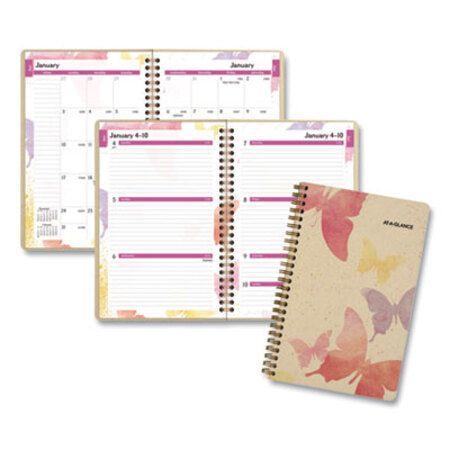 AT-A-GLANCE® Watercolors Weekly/Monthly Planner, 8.5 x 5.5, Watercolors, 2021