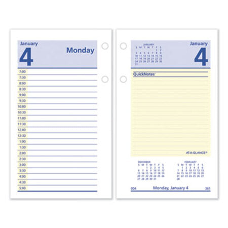 AT-A-GLANCE® QuickNotes Desk Calendar Refill, 3.5 x 6, 2021