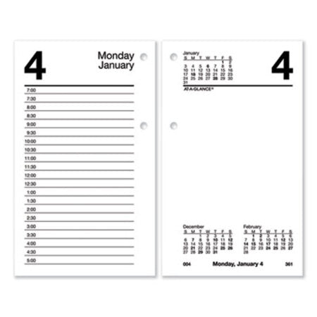 AT-A-GLANCE® Desk Calendar Refill with Tabs, 6 x 3.5, White, 2021