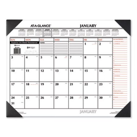 AT-A-GLANCE® Two-Color Monthly Desk Pad Calendar, 22 x 17, 2021