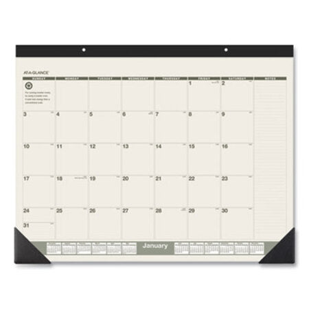 AT-A-GLANCE® Recycled Monthly Desk Pad, 22 x 17, 2021