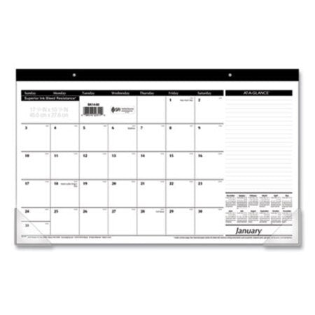 AT-A-GLANCE® Compact Desk Pad, 17.75 x 10.88, White, 2021