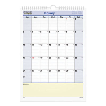 AT-A-GLANCE® QuickNotes Wall Calendar, 12 x 17, 2021