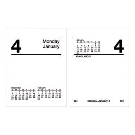 AT-A-GLANCE® Compact Desk Calendar Refill, 3 x 3.75, White, 2021