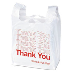 Boardwalk® Plastic Thank You Bags, 14 Microns, 11.5 x 6 x 22, White, 250/Carton