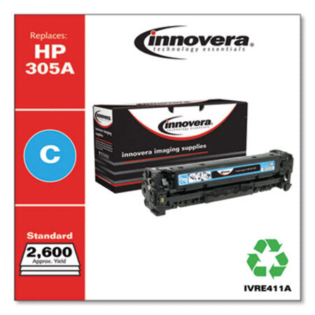 Innovera® Remanufactured Cyan Toner, Replacement for HP 305A (CE411A), 2,600 Page-Yield