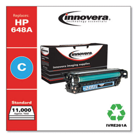 Innovera® Remanufactured Cyan Toner, Replacement for HP 648A (CE261A), 11,000 Page-Yield