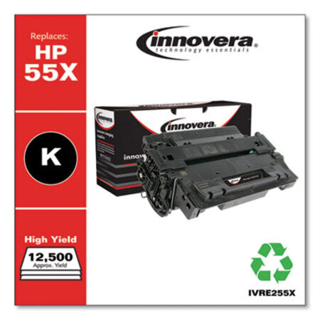 Innovera® Remanufactured Black High-Yield Toner, Replacement for HP 55X (CE255X), 12,500 Page-Yield